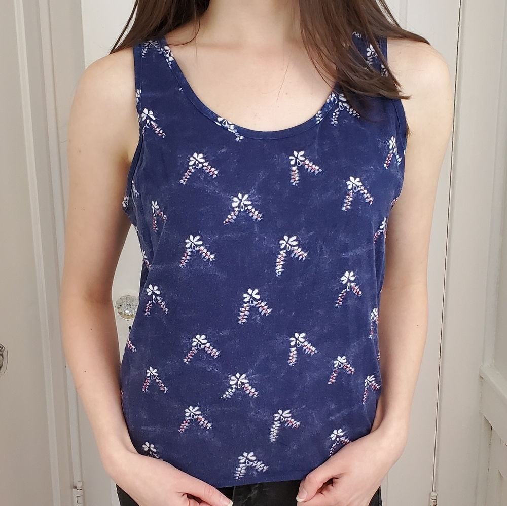 Calvin Klein Tank Top Navy Blue Medium Vtg